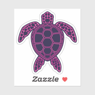 Sticker Design de tortue marine rose chaud