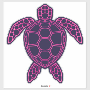 Sticker Design de tortue marine rose chaud