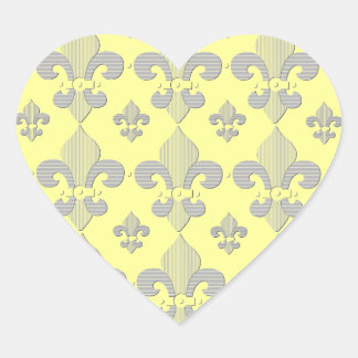 Sticker design Fleur de Lys jaune et gris