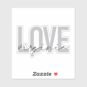 Sticker Design moderne, simple, urbain, cool Love Virginia