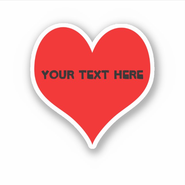 Sticker Design simple de coeur rouge (Devant)