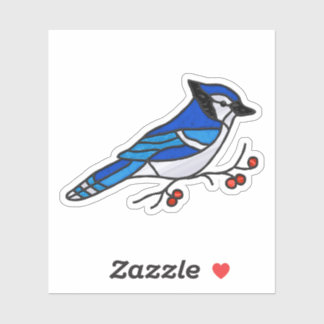Sticker Design Suncatcher en verre numérique Jay bleu