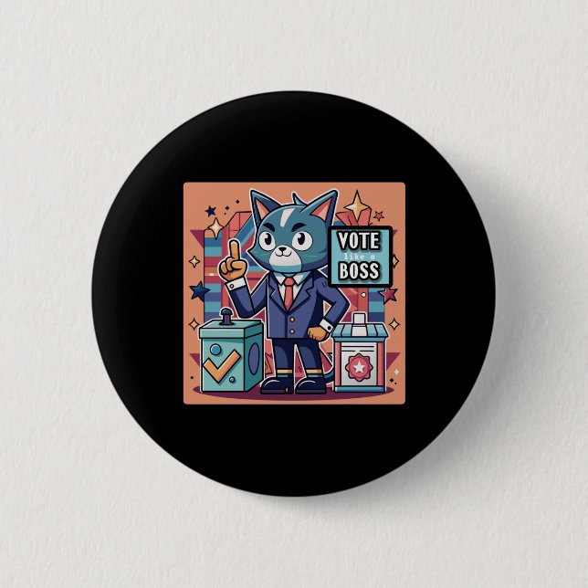 Sticker Design Trending Abstimmung wie ein Boss St Button (Vorderseite)