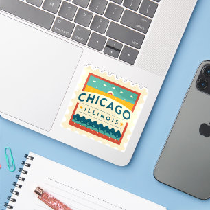 Sticker Design Vintage de Chicago Illinois