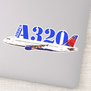 Sticker Dessin à l'aquarelle de l'avion Airbus A320