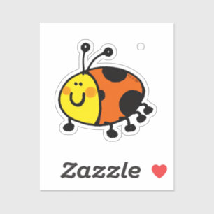 Sticker Dessin animé de coccinelle mignonne pour les enfan