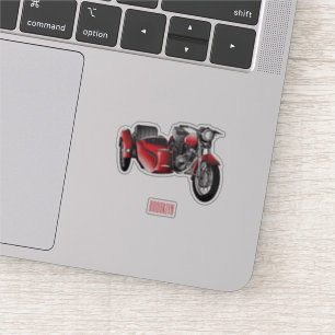 Sticker dessin animé de la moto Sidecar