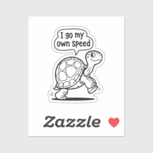 Sticker Dessin animé de tortue motivante mignonne