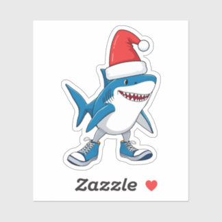 Sticker Dessin animé drôle de Noël Tralalero Tralala Mème
