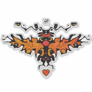 Sticker Dessin cool coloré et flou v3