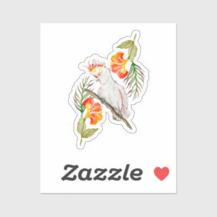 Sticker Dessin d'aquarelle d'un perroquet de cacatoès