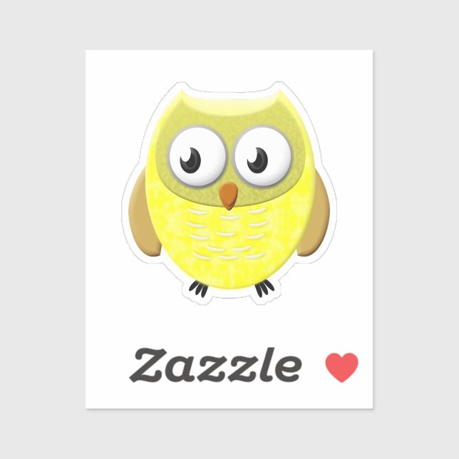Sticker Dessin de bébé hibou (Feuille)