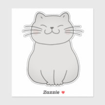 Dessin de chat blanc doux et souriant