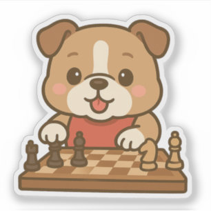 Sticker Dessin de Kawaii mignon Chien en Chien En Train De