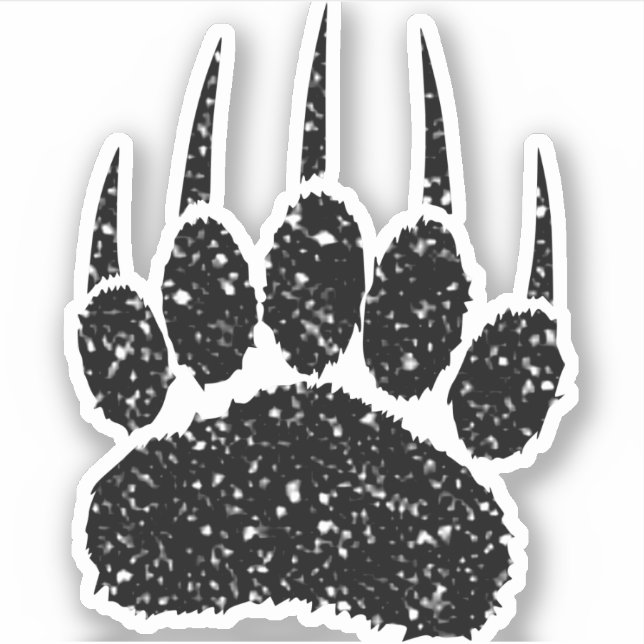 Sticker Dessin de l'Empreinte de patte de l'ours de Partie (Devant)
