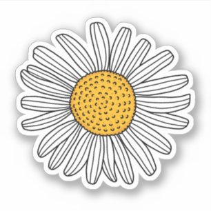Sticker Dessin de marguerite blanc
