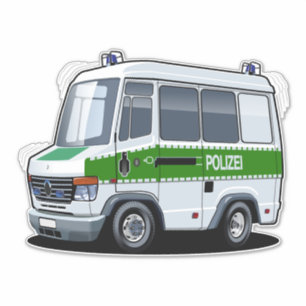 Sticker Dessin de police Van