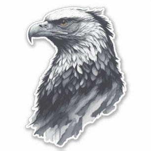 Sticker Dessin d'encre Tête d'aigle