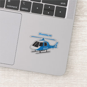 Sticker Dessin d'hélicoptère du service de police mignon
