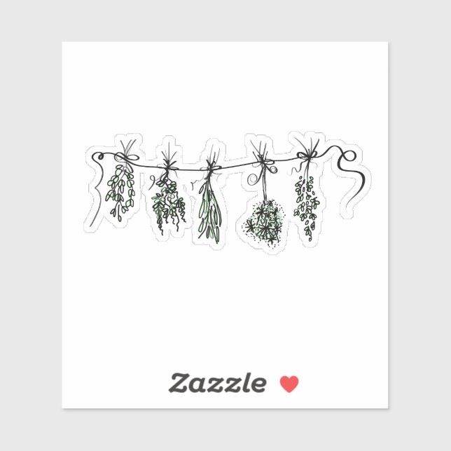 Sticker Dessin du plante botanique de Garden Herbs (Feuille)