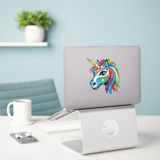 Sticker Dessin graphique unicorne mignon