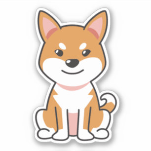 Sticker Dessin Shiba Inu Chien