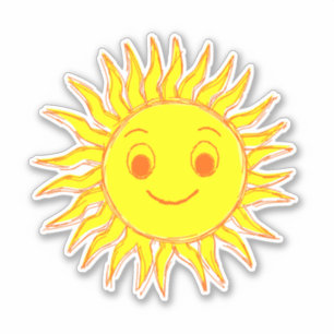 Sticker Dessin soleil souriant