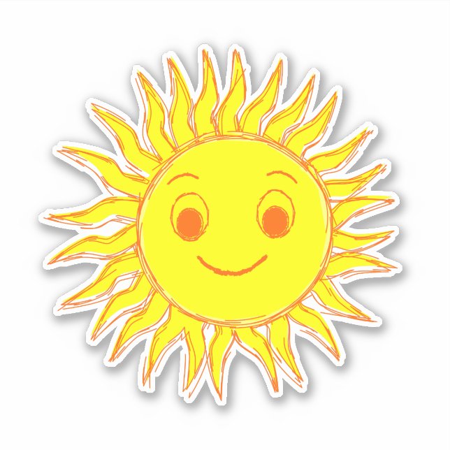 Sticker Dessin soleil souriant (Devant)
