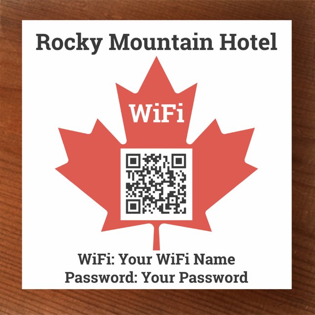 Sticker Détails du Wifi de l'Hôtel Canadien Plus Code QR (Créateur téléchargé)