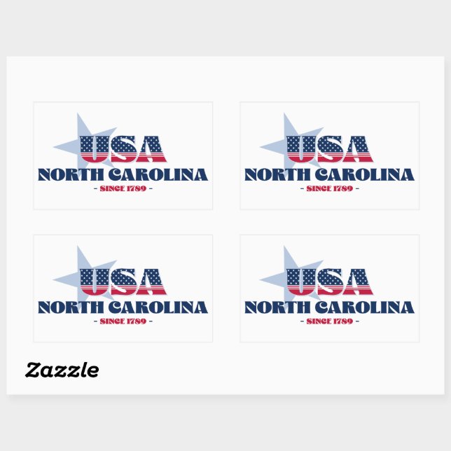 Sticker d'état de Caroline du Nord (Feuille)