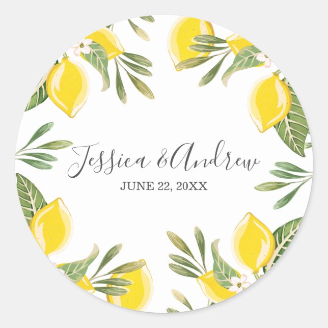 Sticker d'été pour Mariage citron Citrus (Devant)