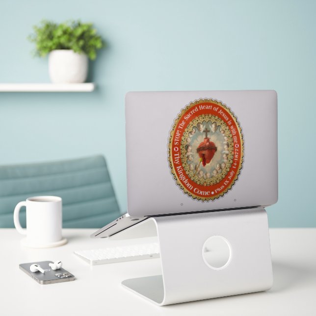 Sticker DÉTENTE Prière du Pape du Coeur Sacré Pie lX (Ordinateur portable sur le bureau)
