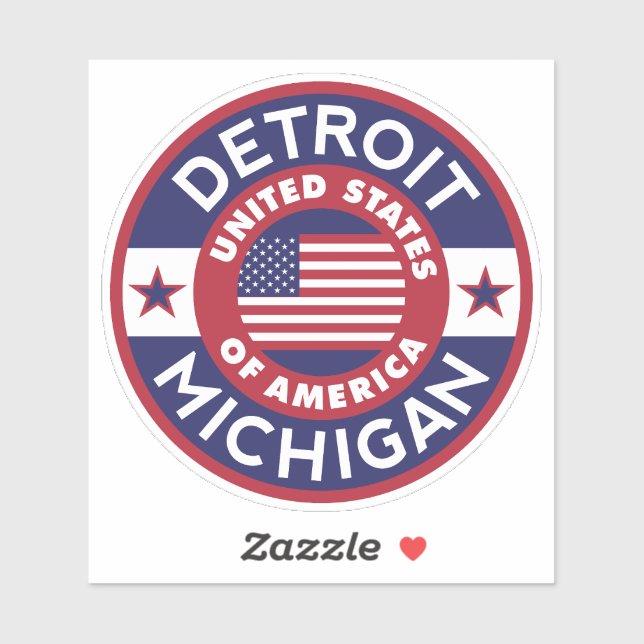 Sticker DETROIT, Michigan (Feuille)