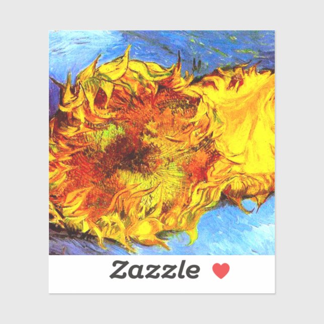 Sticker Deux Coupes de tournesols Van Gogh (Feuille)