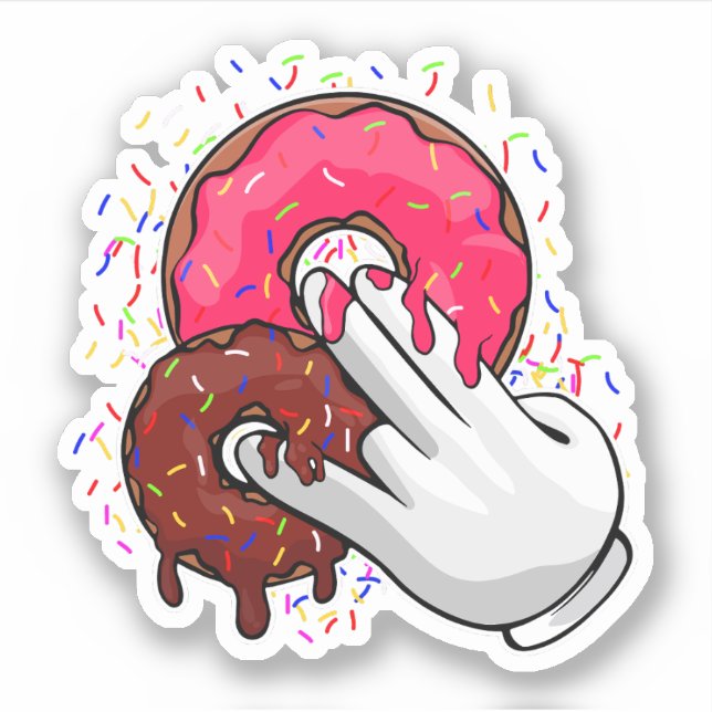 Sticker Deux Dans Le Rose Dans Le Donut Puant (Devant)