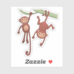 Sticker Deux petits singes