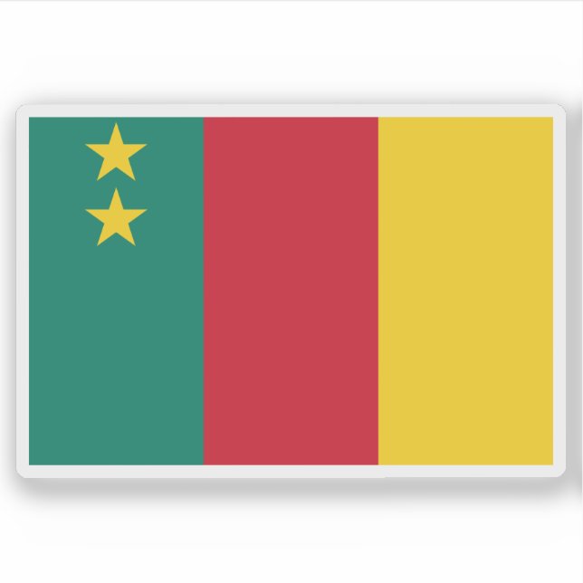 Sticker Deuxième drapeau du Cameroun (1961-1975) (Devant)