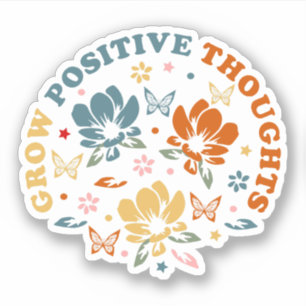 Sticker Développer des pensées positives cadeau d'appréc