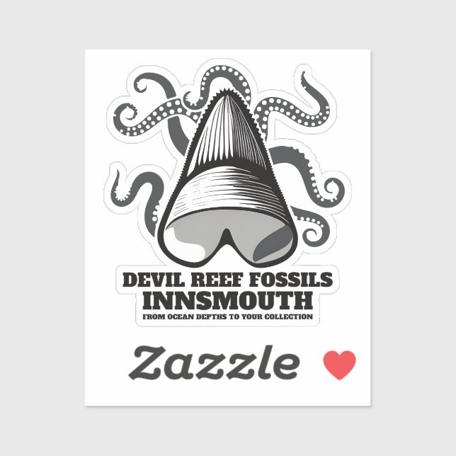 Sticker Devil Reef Shark Teeth Trader Innsmouth (Feuille)