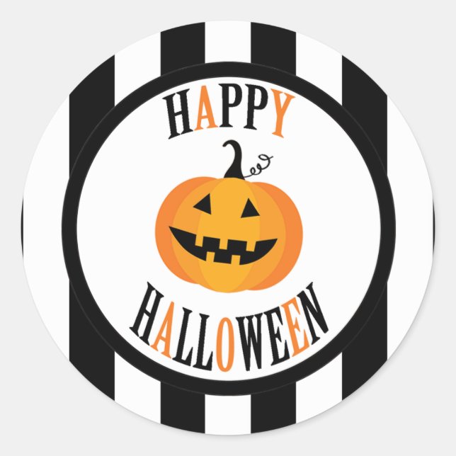 Sticker d'Halloween noir et blanc (Devant)