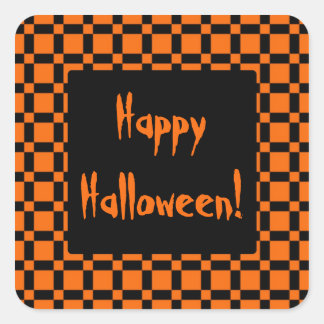 Sticker d'Halloween orange et noir