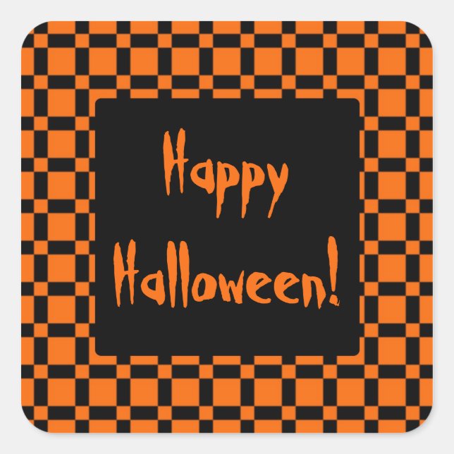 Sticker d'Halloween orange et noir (Devant)