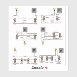 Sticker Diagrammes d'interrupteur bidirectionnel, tridirec