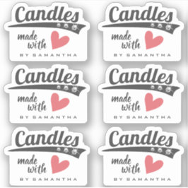 Sticker Diamants élégants gris et blanc Bougies du coeur r