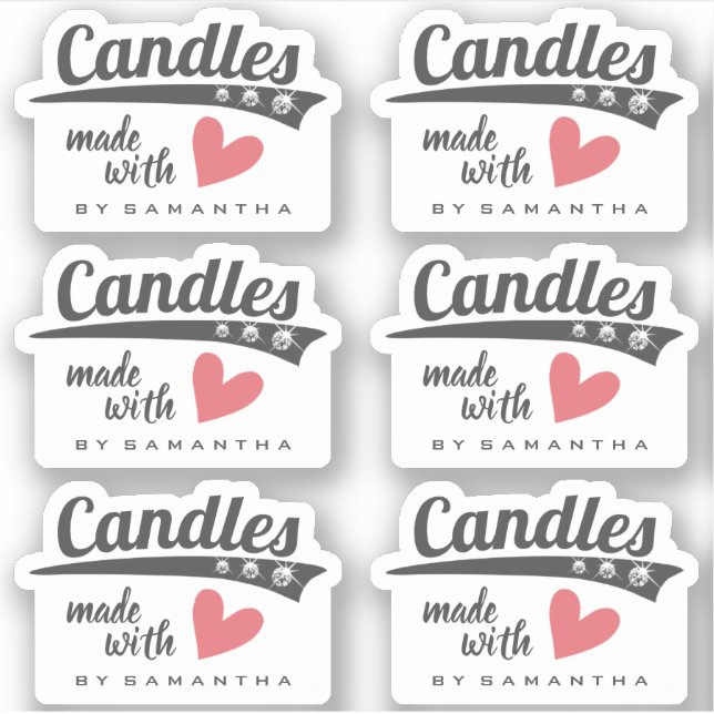 Sticker Diamants élégants gris et blanc Bougies du coeur r (Devant)