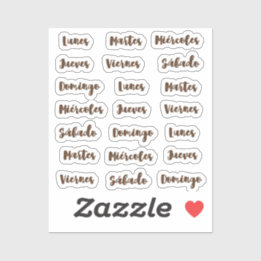 Sticker Dias de la semana minuscule latte