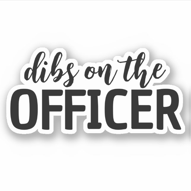 Sticker Dibs sur le policier, épouse de la police (Devant)