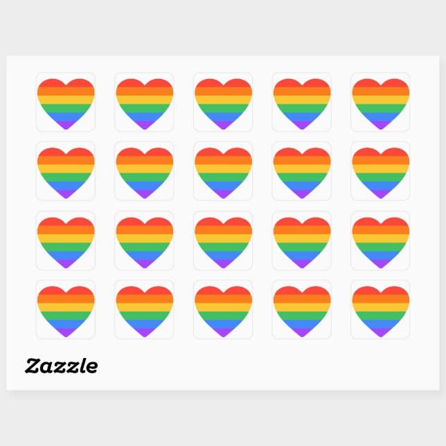Sticker d'icône de coeur LGBTQ Pride (Feuille)