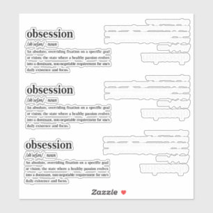 Sticker Dictionnaire Définition d'Obsession Esthétique 