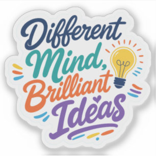 Sticker Différent esprit Idées brillantes Autisme TDAH